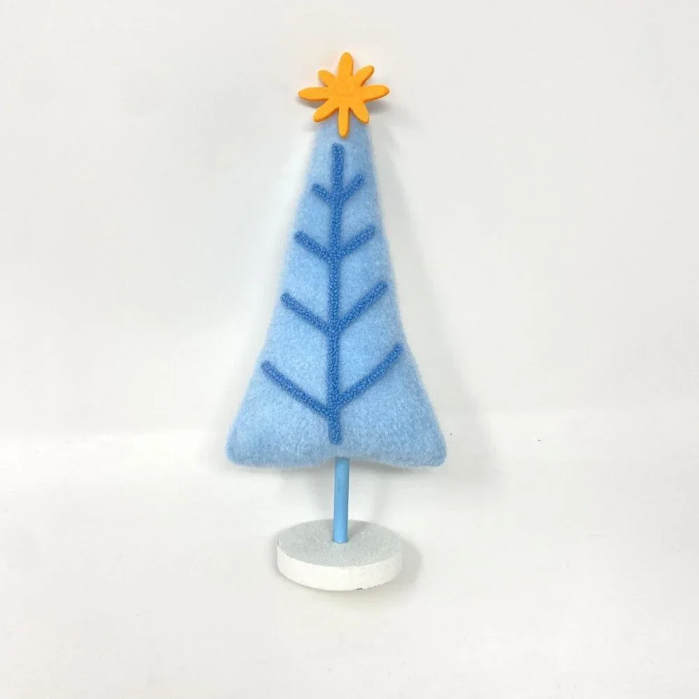 Fabric Christmas Tree Figurine with Gold Star Wondershop™ Light Blue Decor